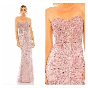 Mac Duggal 20544 NWT Strapless Sweetheart Neckline Glitter Dress